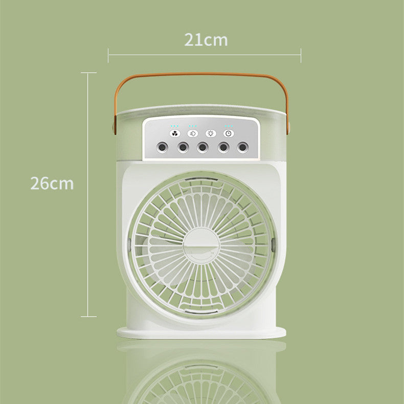 Portable USB Air Conditioner Fan: 5 Sprays, 7 Color Light, 600ML Humidifier