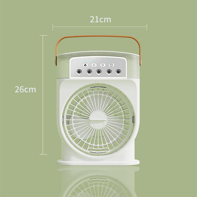 Portable USB Air Conditioner Fan: 5 Sprays, 7 Color Light, 600ML Humidifier