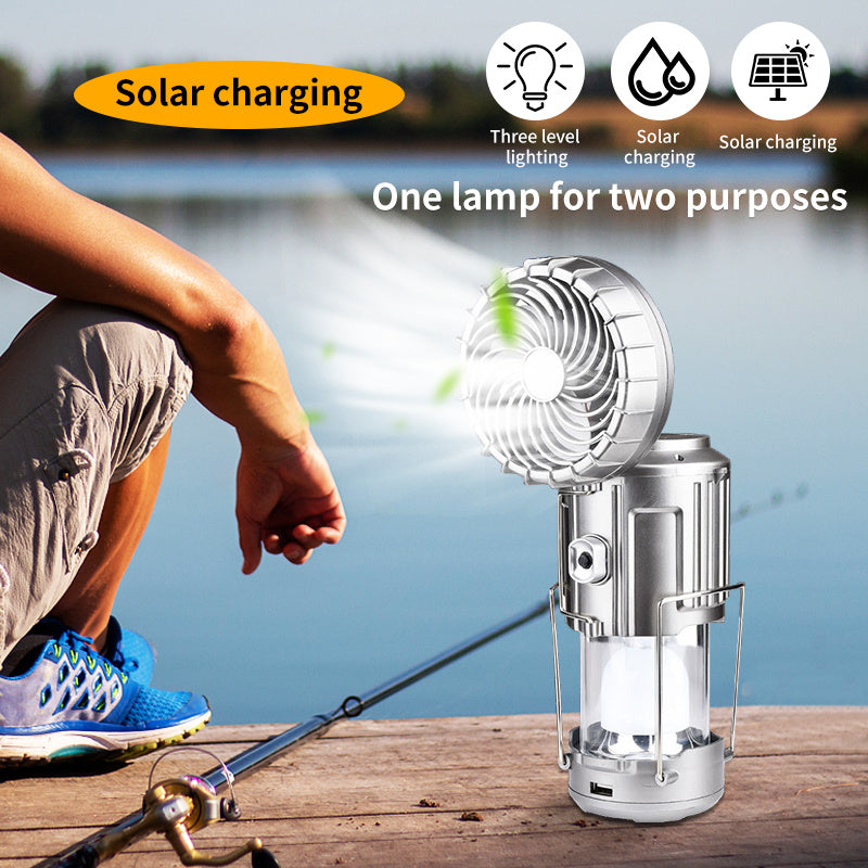 Waterproof Solar Fan: Portable Electric Fan for Camping, BBQ & Climbing