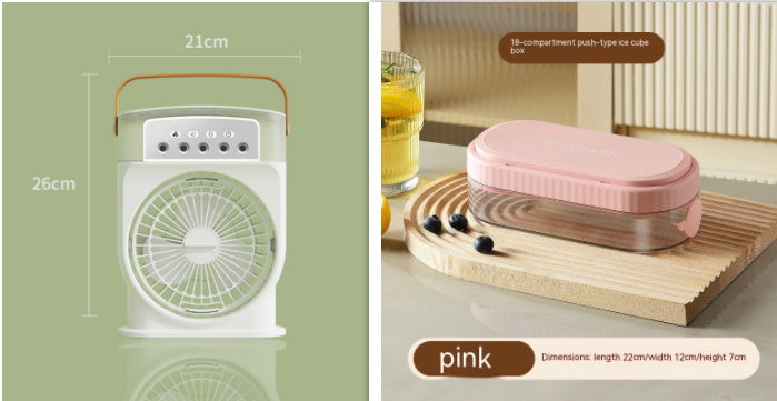 Portable USB Air Conditioner Fan: 5 Sprays, 7 Color Light, 600ML Humidifier