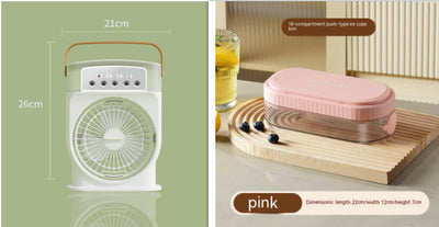 Portable USB Air Conditioner Fan: 5 Sprays, 7 Color Light, 600ML Humidifier