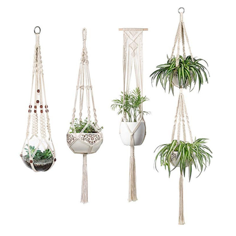 4 Pack - Macrame Hanging Baskets