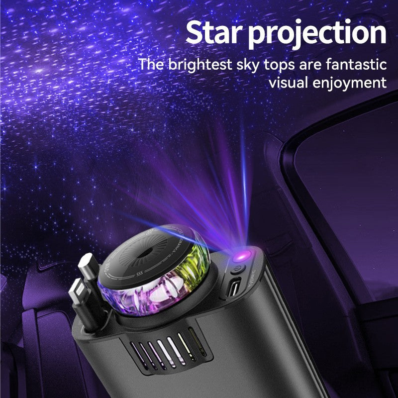 Purple Light Car Phone Charger: Multifunctional USB Adapter