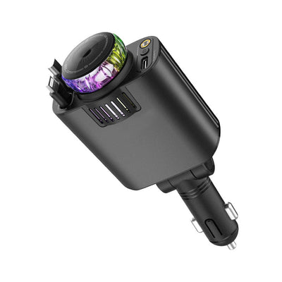 Purple Light Car Phone Charger: Multifunctional USB Adapter